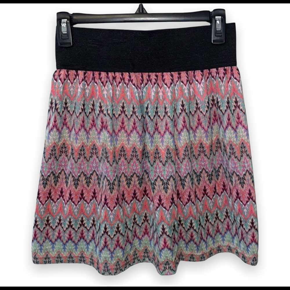 High waist colorful chevron skirt
